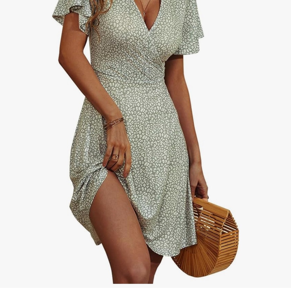 Chic Mint Patterned Mini Dress